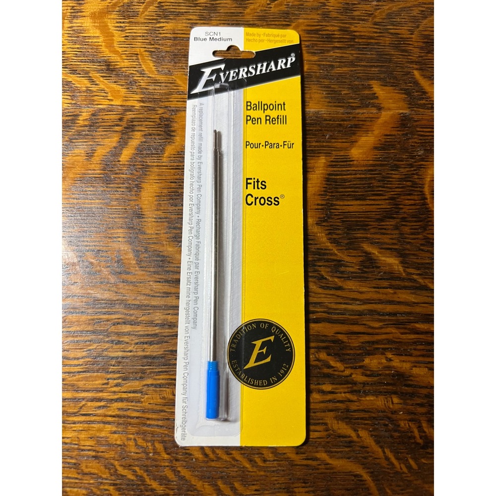 Eversharp SCN1 Ballpoint Pen Refill Blue Medium Fits Cross Pens New NIP